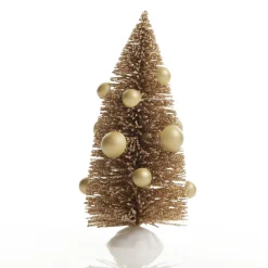 Mini Antique Gold Bottle Brush Tree with Pearls - Set of 2 Sale