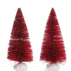 Mini Burgundy Bottle Brush Tree - Set of 2 Store