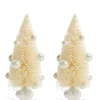 Mini Ivory Bottle Brush Tree with Pearls - Set of 2 Shop