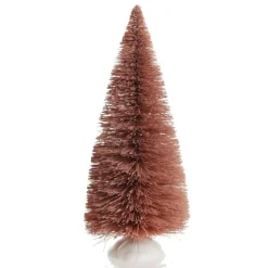 Mini Pink Bottle Brush Christmas Tree with Glitter Top - Set of 2 Fashion