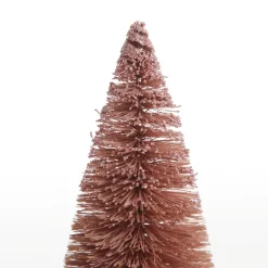 Mini Pink Bottle Brush Christmas Tree with Glitter Top - Set of 2 Fashion