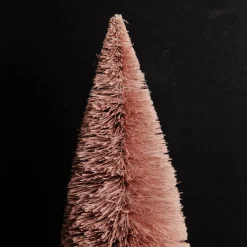 Mini Pink Bottle Brush Christmas Tree with Glitter Top - Set of 2 Fashion