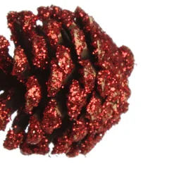 Mini Red Glitter Tipped Natural Pincones - Pack of 9 Cheap
