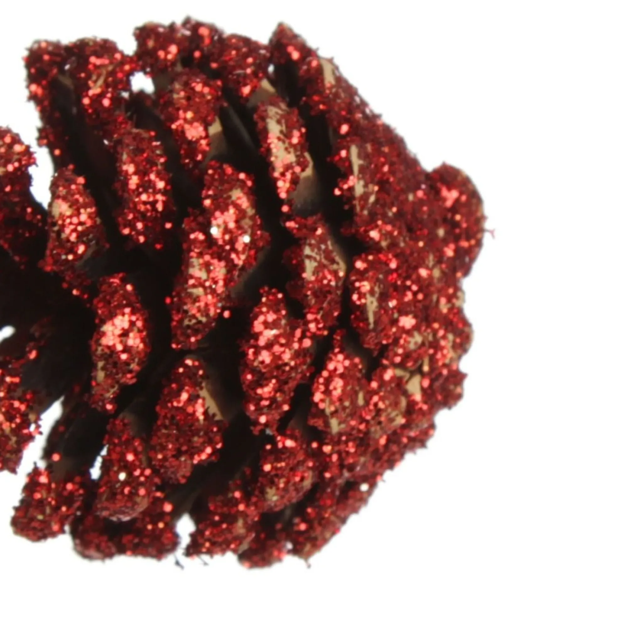 Mini Red Glitter Tipped Natural Pincones - Pack of 9 Cheap