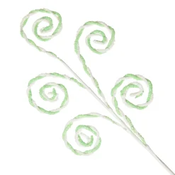 Mint and White Chenille Stick Candy Cane Christmas Pick Cheap