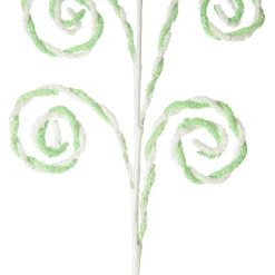 Mint and White Chenille Stick Candy Cane Christmas Pick Cheap