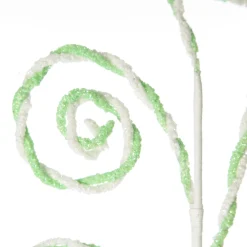 Mint and White Chenille Stick Candy Cane Christmas Pick Cheap