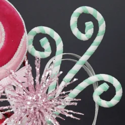 Mint and White Velvet Candy Cane Pick Cheap
