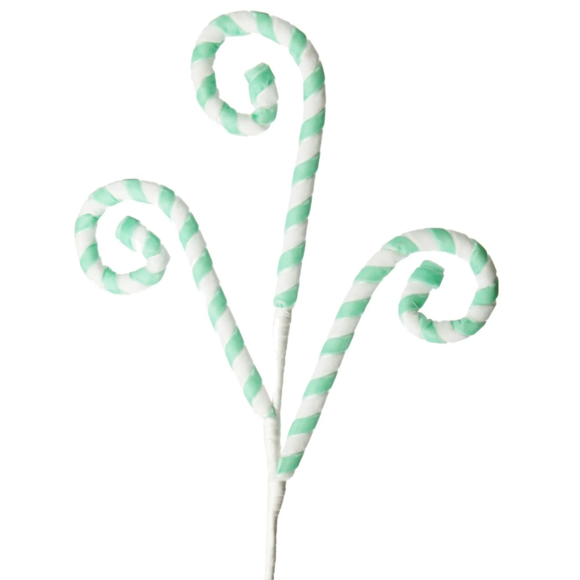 Mint and White Velvet Candy Cane Pick Cheap