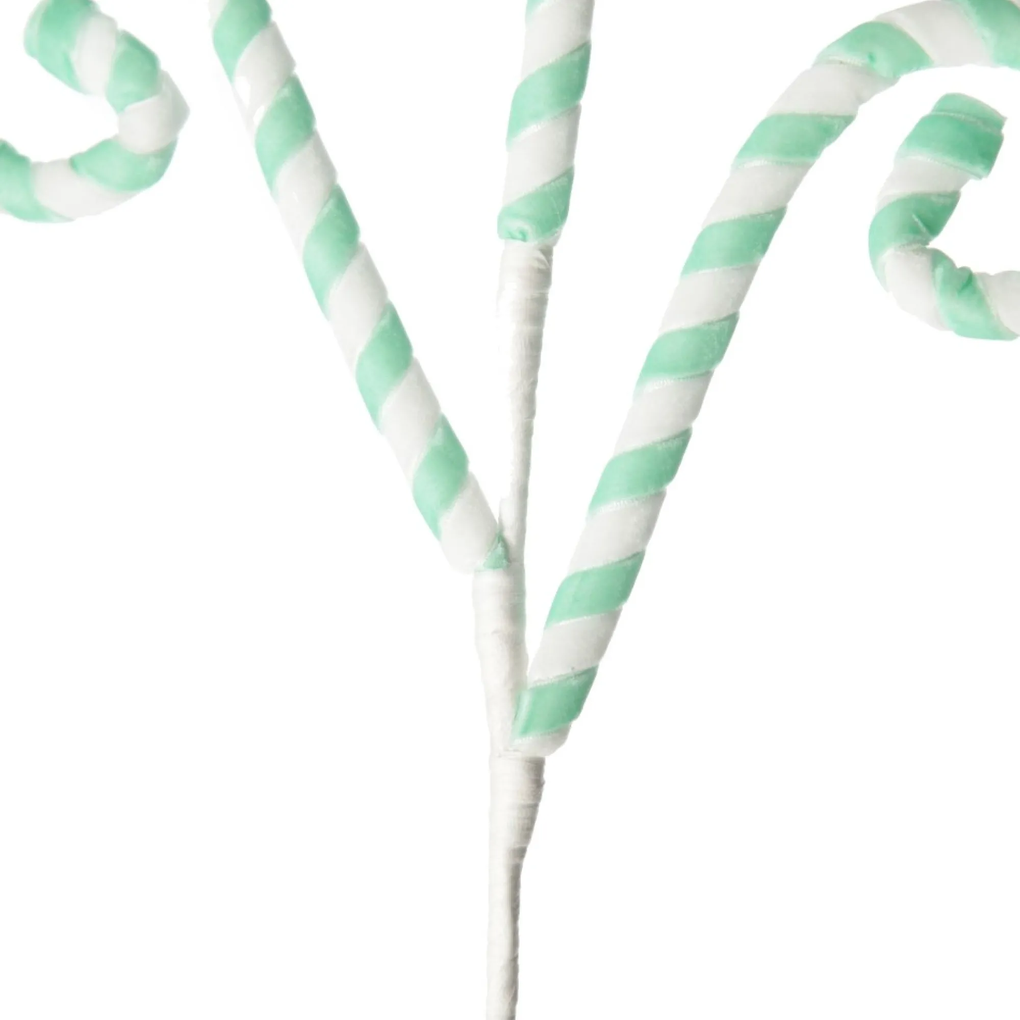 Mint and White Velvet Candy Cane Pick Cheap