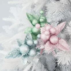 Mint Glitter Ball and Leaf Pick - Set of 2 Mint Glitter Ball And Leaf Pick - Set Of 2 Cheap