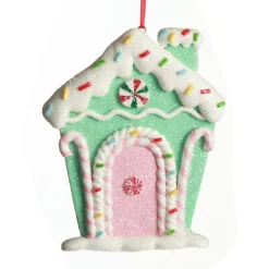 Mint Green Candy Gingerbread House Tree Decoration Store