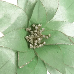 Mint Green Lily Flower Stem with Gold Glitter Trim Hot