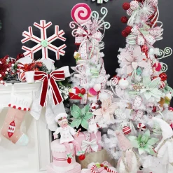 Mint Green Lily Flower Stem with Gold Glitter Trim Hot