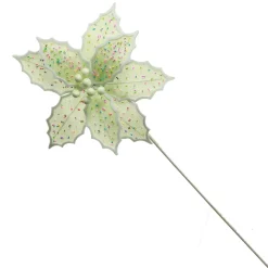 Mint Green Poinsettia Flower Stem with Multicoloured Sprinkles Fashion