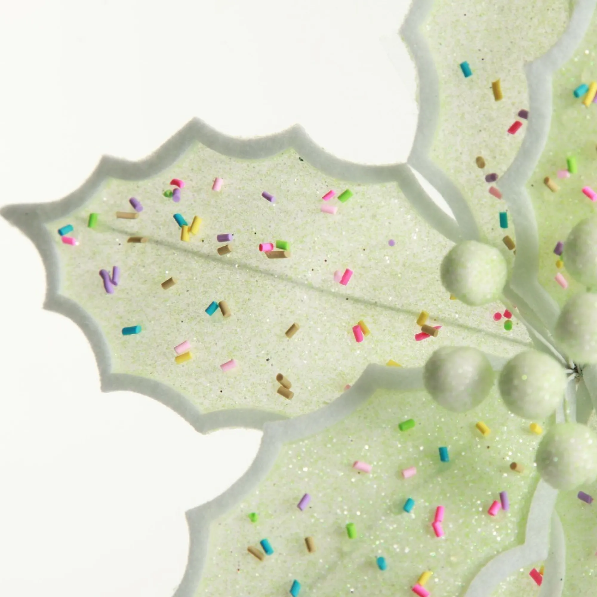 Mint Green Poinsettia Flower Stem with Multicoloured Sprinkles Fashion