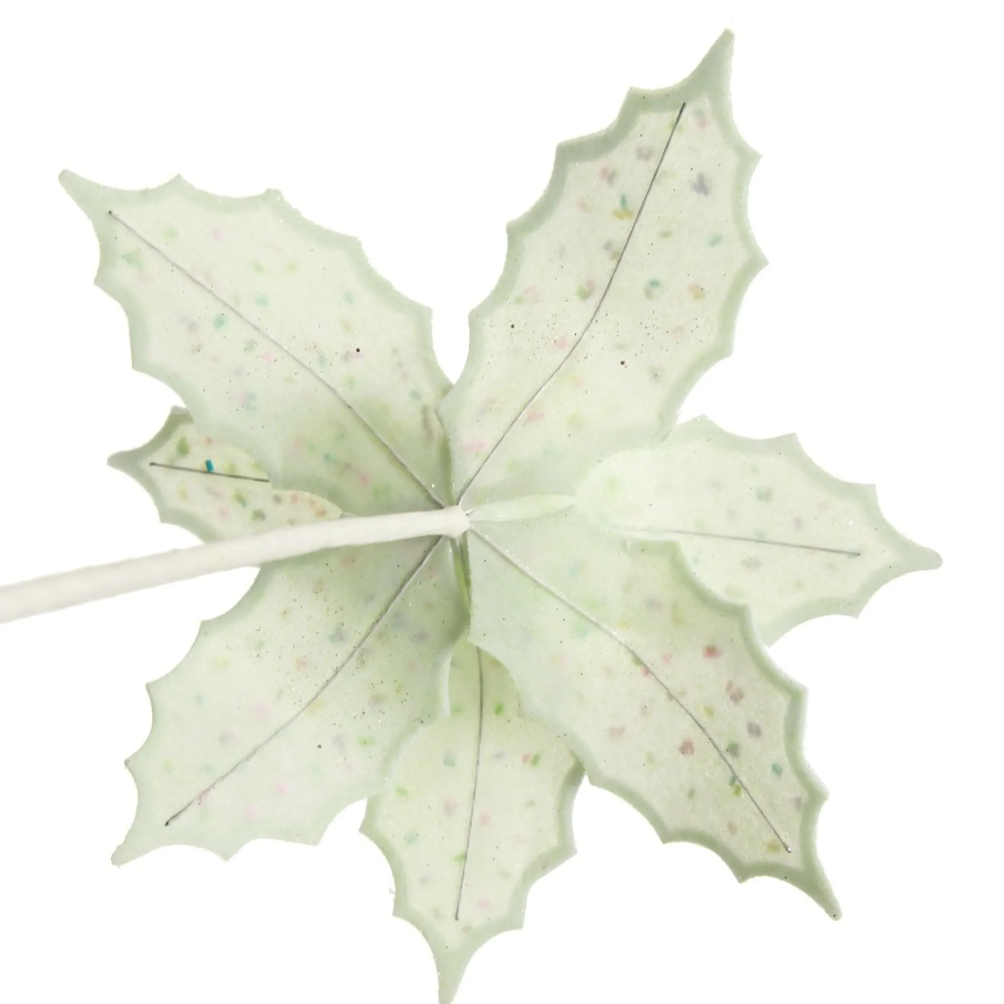 Mint Green Poinsettia Flower Stem with Multicoloured Sprinkles Fashion