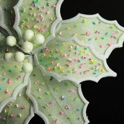 Mint Green Poinsettia Flower Stem with Multicoloured Sprinkles Fashion