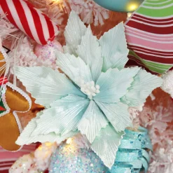 Mint Poinsettia Flower Clip Best