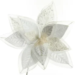 Mixed Petal White Poinsettia Flower Stem Discount