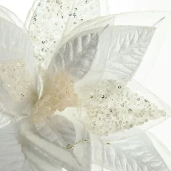 Mixed Petal White Poinsettia Flower Stem Discount