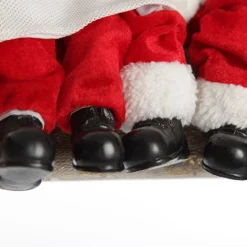 Mr & Mrs Claus with Presents Sitting on Log Christmas Ornament Flash Sale