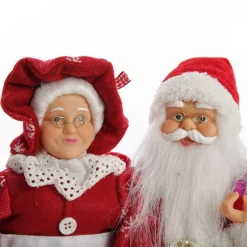 Mr & Mrs Claus with Presents Sitting on Log Christmas Ornament Flash Sale