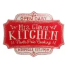 Mrs Claus Kitchen Retro Metal Christmas Sign Best Sale