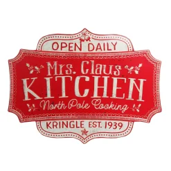 Mrs Claus Kitchen Retro Metal Christmas Sign Best Sale