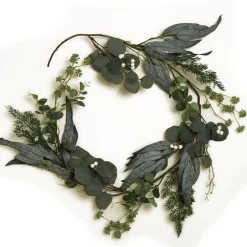 Native Eucalyptus Leaf Christmas Garland with White Berries Fashion