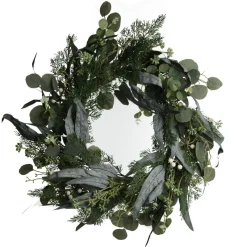 Native Eucalyptus Leaf Christmas Wreath with White Berries Cheap