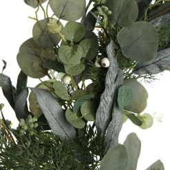 Native Eucalyptus Leaf Christmas Wreath with White Berries Cheap