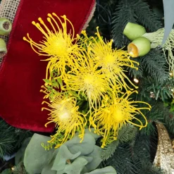 Native Yellow Pincushion Protea Flower Spray Flash Sale