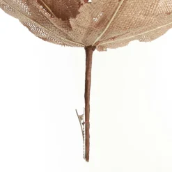 Natural Burlap Poinsettia Flower Clip with Beads Outlet