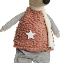 Natural Calico Fabric Boy Mouse Grey and Pink Cheap