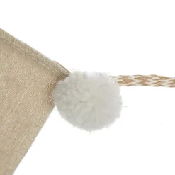 Natural Linen and White Merry Christmas Bunting with Pom Poms Flash Sale