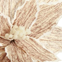 Natural Poinsettia Flower Clip with White Trim Flash Sale