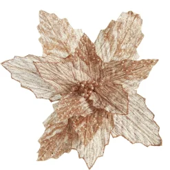 Natural Poinsettia Flower Clip with Glitter Tips Store