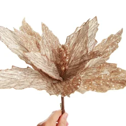 Natural Poinsettia Flower Clip with Glitter Tips Store