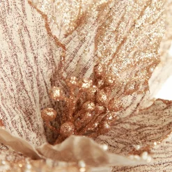 Natural Poinsettia Flower Clip with Glitter Tips Store