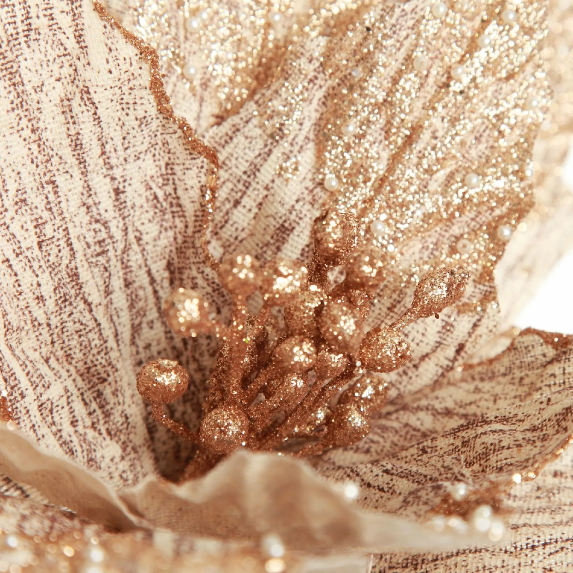 Natural Poinsettia Flower Clip with Glitter Tips Store