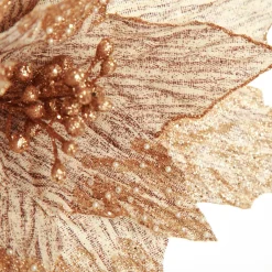 Natural Poinsettia Flower Clip with Glitter Tips Store