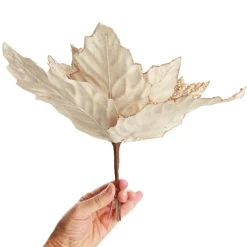 Natural Poinsettia Flower Clip with Glitter Tips Store