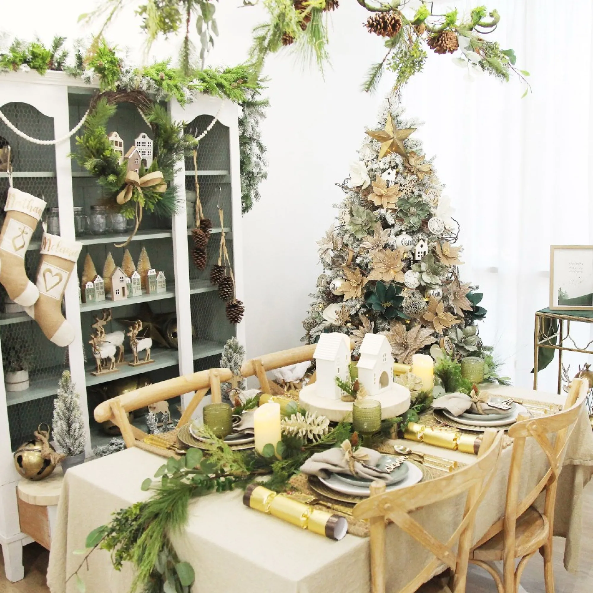 Natural Poinsettia Flower Clip with Glitter Tips Store