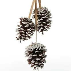 Natural Snow Tipped Pine Cone Drop Trio Clearance