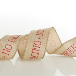 No Peeking Burlap Wired Ribbon - 3.8cm Best Sale