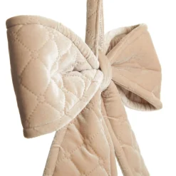 Nude Pink Padded Quilted Velvet Bow Store