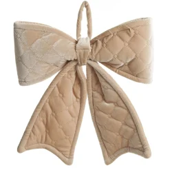Nude Pink Padded Quilted Velvet Bow Store