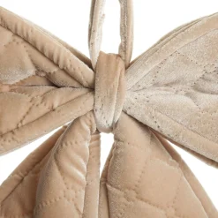 Nude Pink Padded Quilted Velvet Bow Store