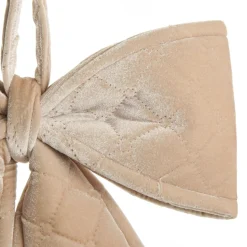 Nude Pink Padded Quilted Velvet Bow Store